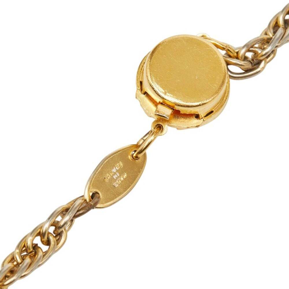 CHANEL Vintage Gold Pearl Logo Necklace - Picture 6 of 6